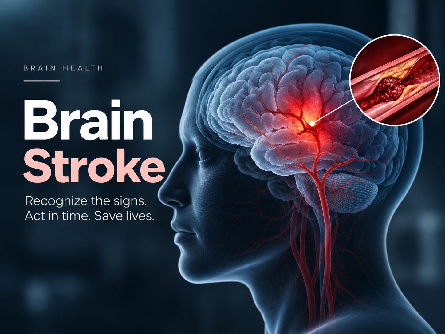 Brain stroke symptoms and warning signs awareness