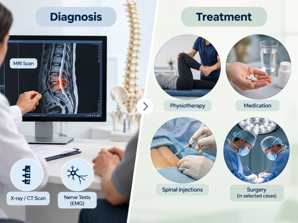 Sciatica diagnosis with MRI scan and an overview of treatment options