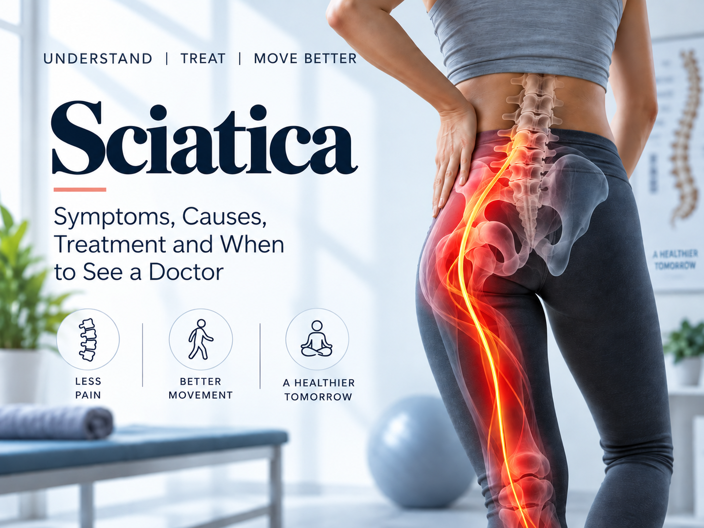 Sciatica pain travelling from the lower back down the leg